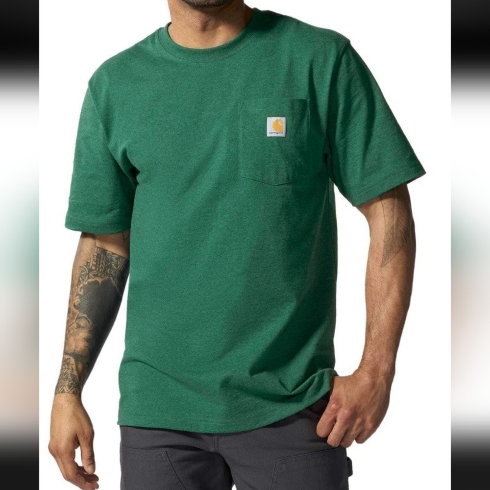 Carhartt Men's Green Short Sleeve Pocket Original Fit T-shirt Size 2XL